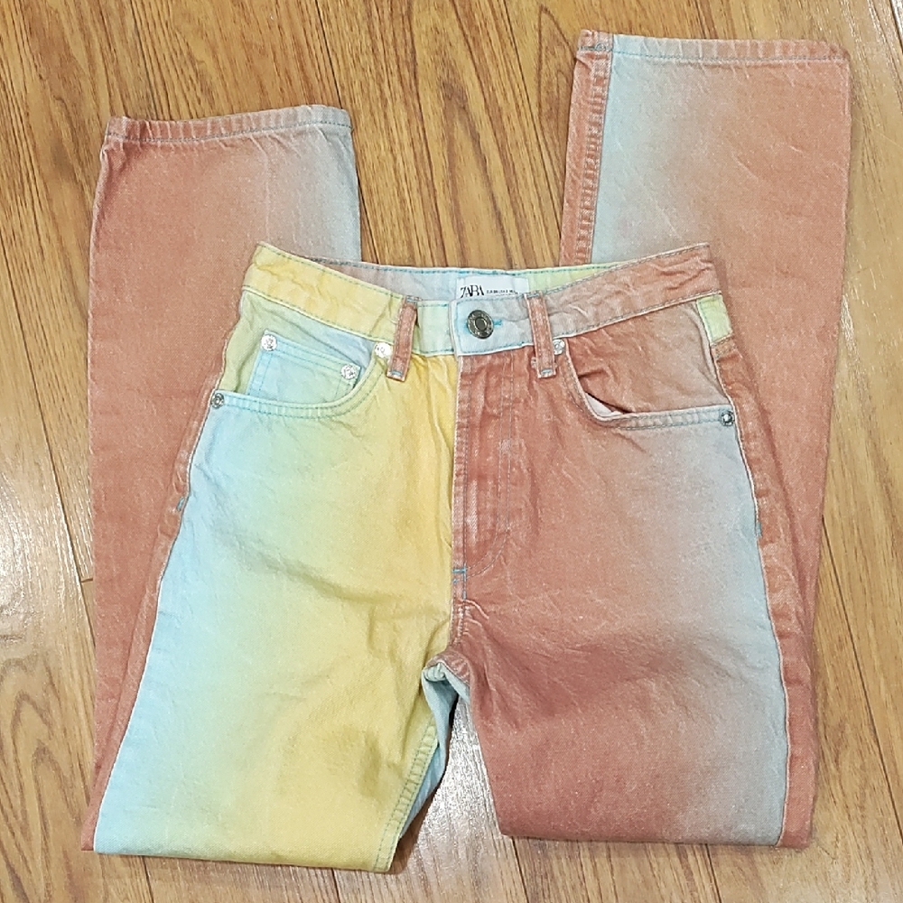 Zara Multicolor Gradient Jeans - image 1